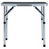 Mesa De Camping Plegable Aluminio Gris 60x45 Cm Vidaxl