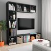 Mueble De Tv Y Librería 3 Piezas Negro 180x30x180 Cm Vidaxl