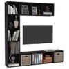 Mueble De Tv Y Librería 3 Piezas Negro 180x30x180 Cm Vidaxl