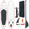 Set De Paddel Surf Tabla Sup Inflable Rojo Y Blanco Vidaxl