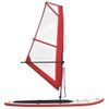 Tabla De Paddle Surf Inflable Con Vela Roja Y Blanca Vidaxl