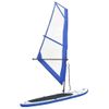 Tabla De Paddle Surf Inflable Con Vela Azul Y Blanca Vidaxl