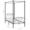 Estructura De Cama Con Dosel Metal Negro 90x200 Cm Vidaxl