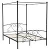 Estructura De Cama Con Dosel Metal Negro 160x200 Cm Vidaxl