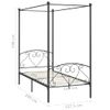 Estructura De Cama Con Dosel Metal Gris 120x200 Cm Vidaxl