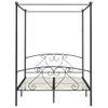 Estructura De Cama Con Dosel Metal Gris 160x200 Cm Vidaxl