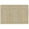 Aparador De Madera Contrachapada Color Roble Sonoma 110x30x75cm Vidaxl