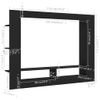 Mueble Para Tv Madera Contrachapada Negro 152x22x113 Cm Vidaxl