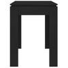 Mesa De Comedor De Madera Contrachapada Negro 120x60x76 Cm Vidaxl