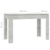 Mesa De Comedor De Aglomerado Gris Hormigón 120x60x76 Cm Vidaxl