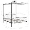 Estructura De Cama Con Dosel Metal Negro 180x200 Cm Vidaxl