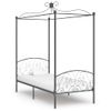 Estructura De Cama Con Dosel Metal Gris 90x200 Cm Vidaxl