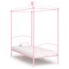 Estructura De Cama Con Dosel Metal Rosa 90x200 Cm Vidaxl