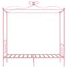 Estructura De Cama Con Dosel Metal Rosa 90x200 Cm Vidaxl