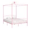 Estructura De Cama Con Dosel Metal Rosa 160x200 Cm Vidaxl