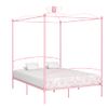 Estructura De Cama Con Dosel Metal Rosa 180x200 Cm Vidaxl