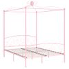 Estructura De Cama Con Dosel Metal Rosa 180x200 Cm Vidaxl