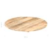 Superficie De Mesa Redonda Madera Maciza De Mango 15-16 Mm 50cm Vidaxl