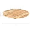 Superficie De Mesa Redonda Madera Maciza De Mango 25-27 Mm 40cm Vidaxl