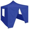 Carpa Plegable Profesional Con 4 Paredes Acero Azul 2x2 M Vidaxl