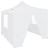 Carpa Plegable Profesional Con 4 Paredes Acero Blanco 2x2 M Vidaxl