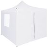 Carpa Plegable Profesional Con 4 Paredes Acero Blanco 2x2 M Vidaxl