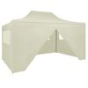 Carpa Plegable Profesional Con 4 Paredes Acero Color Crema 3x4m Vidaxl