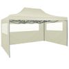 Carpa Plegable Profesional Con 4 Paredes Acero Color Crema 3x4m Vidaxl