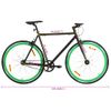 Bicicleta De Piñón Fijo Negro Y Verde 700c 51 Cm Vidaxl