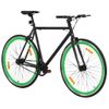 Bicicleta De Piñón Fijo Negro Y Verde 700c 55 Cm Vidaxl