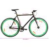 Bicicleta De Piñón Fijo Negro Y Verde 700c 55 Cm Vidaxl