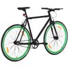 Bicicleta De Piñón Fijo Negro Y Verde 700c 59 Cm Vidaxl