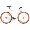 Bicicleta De Piñón Fijo Blanco Y Naranja 700c 55 Cm Vidaxl