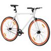 Bicicleta De Piñón Fijo Blanco Y Naranja 700c 55 Cm Vidaxl