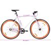 Bicicleta De Piñón Fijo Blanco Y Naranja 700c 55 Cm Vidaxl