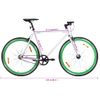 Bicicleta De Piñón Fijo Blanco Y Verde 700c 55 Cm Vidaxl