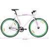 Bicicleta De Piñón Fijo Blanco Y Verde 700c 59 Cm Vidaxl