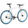 Bicicleta De Piñón Fijo Blanco Y Azul 700c 59 Cm Vidaxl