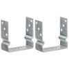 Anclajes De Valla 2 Uds Acero Galvanizado Plateado 14x6x15 Cm