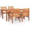 Set Comedor De Jardín 5 Pzas Y Cojines Madera Maciza De Acacia Vidaxl