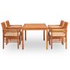 Set Comedor De Jardín 5 Pzas Y Cojines Madera Maciza De Acacia Vidaxl