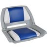 2x Asiento Barco Respaldo Plegable Cojín Azul Blanco 41x51x48cm Vidaxl