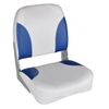 2x Asiento Barco Respaldo Plegable Cojín Azul Blanco 41x36x48cm Vidaxl