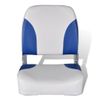 2x Asiento Barco Respaldo Plegable Cojín Azul Blanco 41x36x48cm Vidaxl