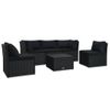 Set De Muebles De Jardín 4 Pzas Y Cojines Ratán Sintético Negro Vidaxl