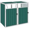 Cobertizo Doble Contenedor De Basura Acero Verde 143x81x121 Cm Vidaxl