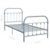 Estructura De Cama De Metal Gris 100x200 Cm Vidaxl