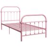 Estructura De Cama De Metal Rosa 90x200 Cm Vidaxl