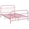 Estructura De Cama De Metal Rosa 140x200 Cm Vidaxl