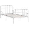 Estructura De Cama Con Base De Listones Metal Blanco 90x200 Cm Vidaxl